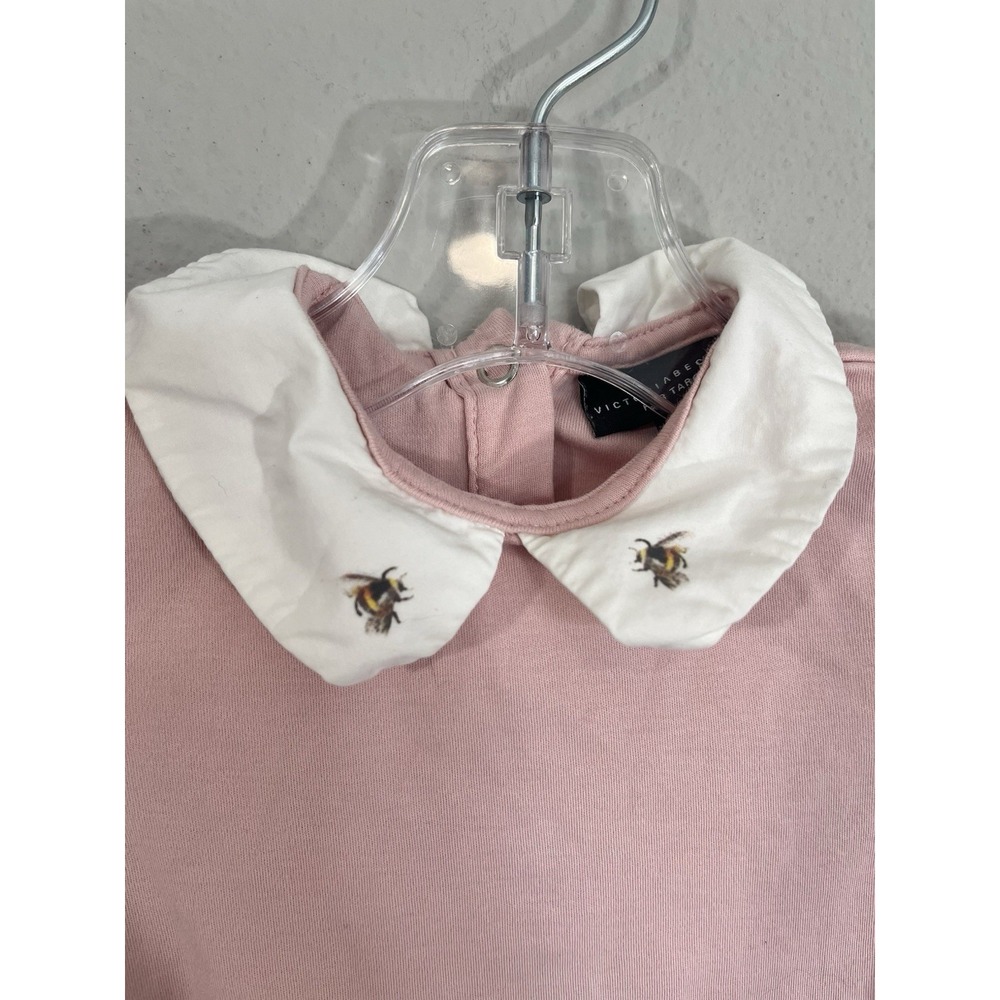 Victoria Beckham x Target Pink One Piece Bodysuit Size 9M Baby Bee Collar